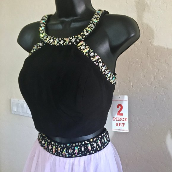 Blondie Nite Prom Bridesmaid Halter Formal Dress 9 - Picture 3 of 12